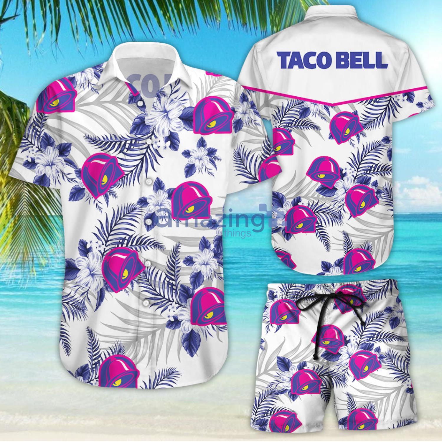 Taco Bell Lover Tropical Flower Aloha Hawaiian Shirt And Shorts Gift For Summer Vacation Product Photo 1