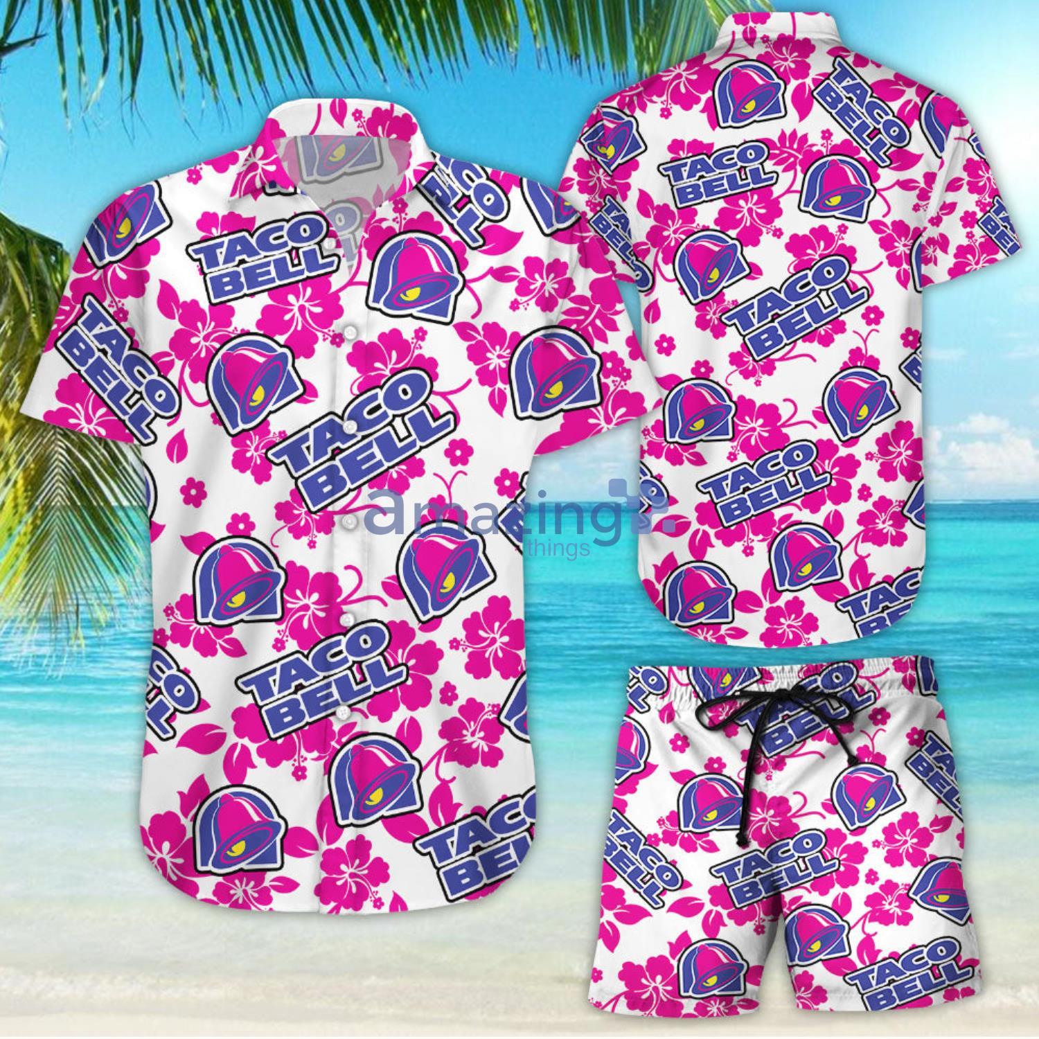 Taco Bell v2 Tropical Flower Aloha Combo Hawaiian Shirt And Shorts Gift For Summer Vacation Product Photo 1