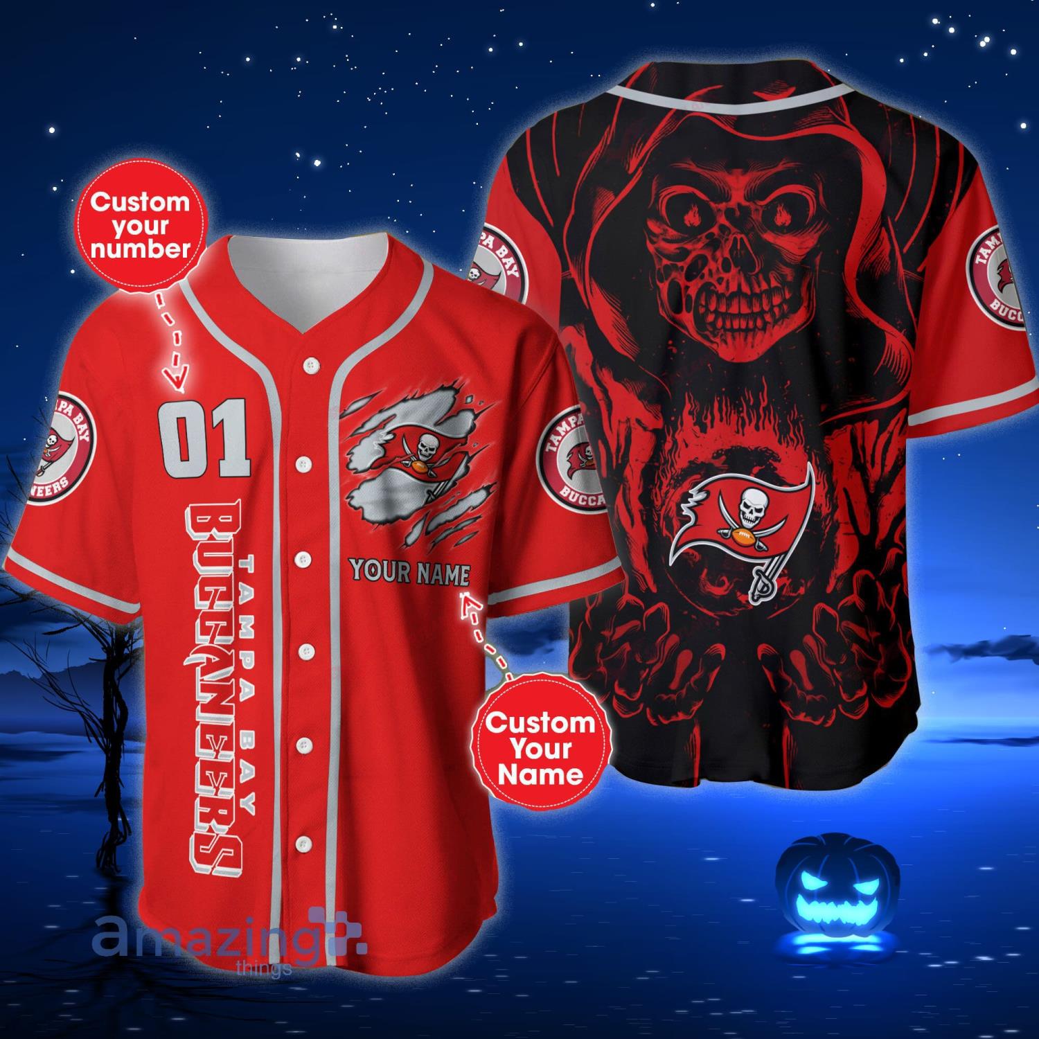 Tampa Bay Buccaneers NFL Custom Name And Number Baseball Jersey Shirt For  Fans