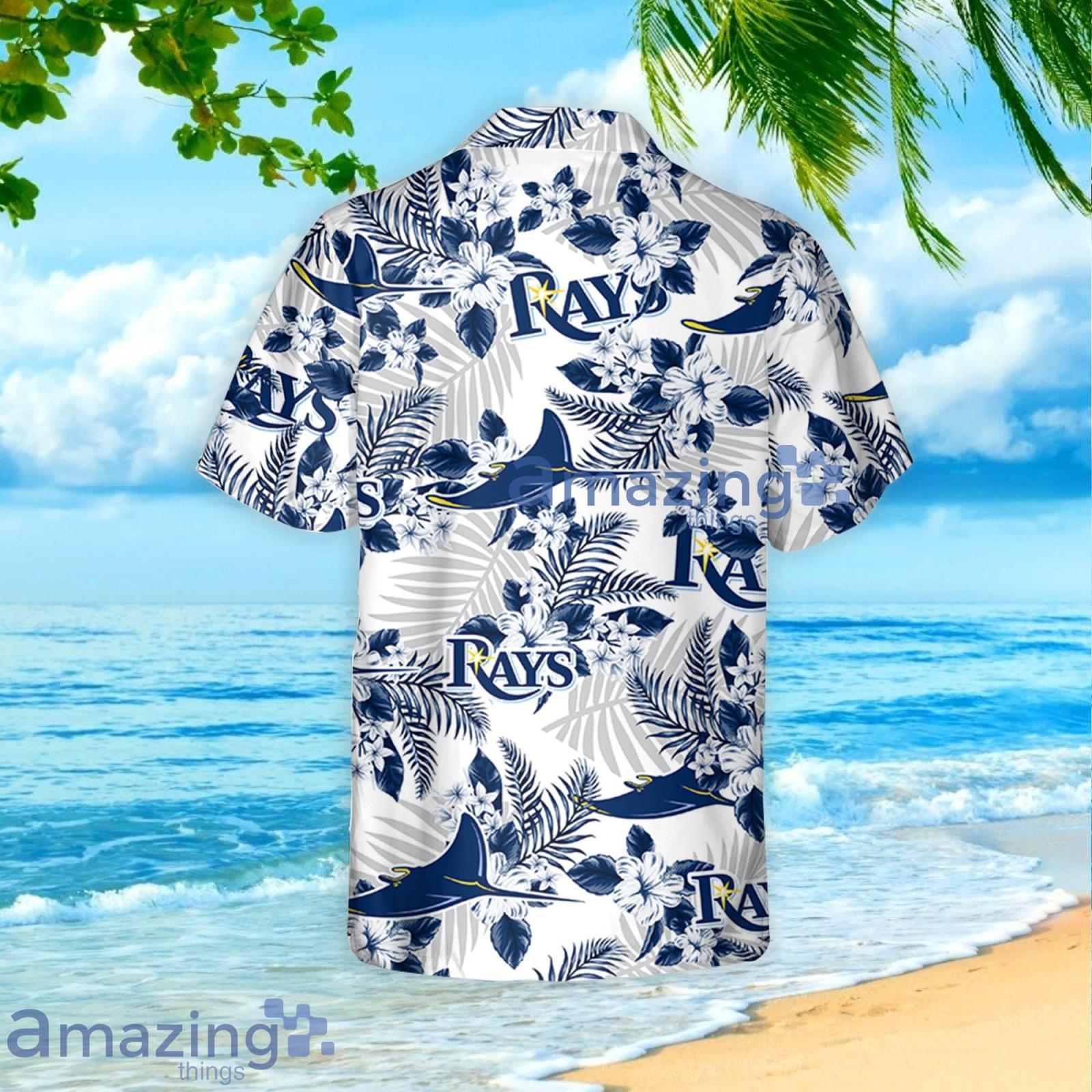 Tampa Bay Rays Flowers Pattern Hawaiian Shirt And Shorts Summer Gift For Rays Fans image Tampa Bay Rays Flowers Pattern Hawaiian Shirt And Shorts Summer Gift For Rays Fans Product Photo 3