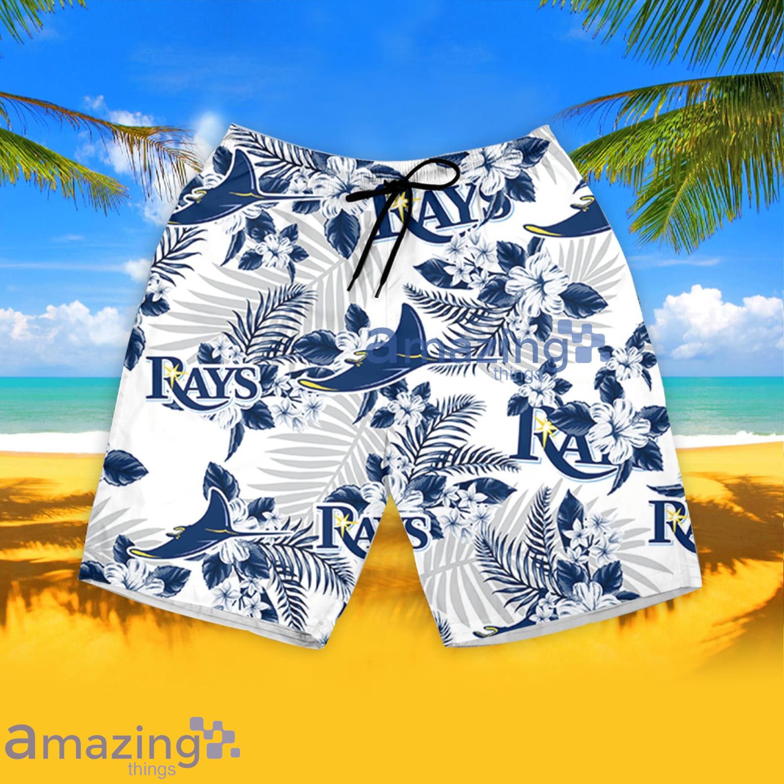 Tampa Bay Rays Flowers Pattern Hawaiian Shirt And Shorts Summer Gift For Rays Fans image Tampa Bay Rays Flowers Pattern Hawaiian Shirt And Shorts Summer Gift For Rays Fans Product Photo 5