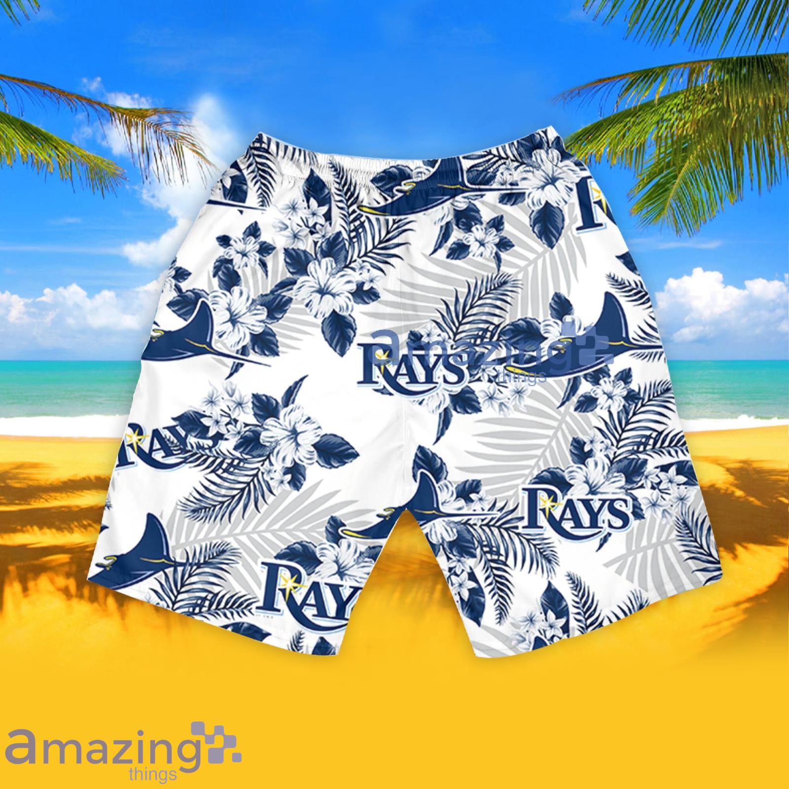 Tampa Bay Rays Flowers Pattern Hawaiian Shirt And Shorts Summer Gift For Rays Fans image Tampa Bay Rays Flowers Pattern Hawaiian Shirt And Shorts Summer Gift For Rays Fans Product Photo 6
