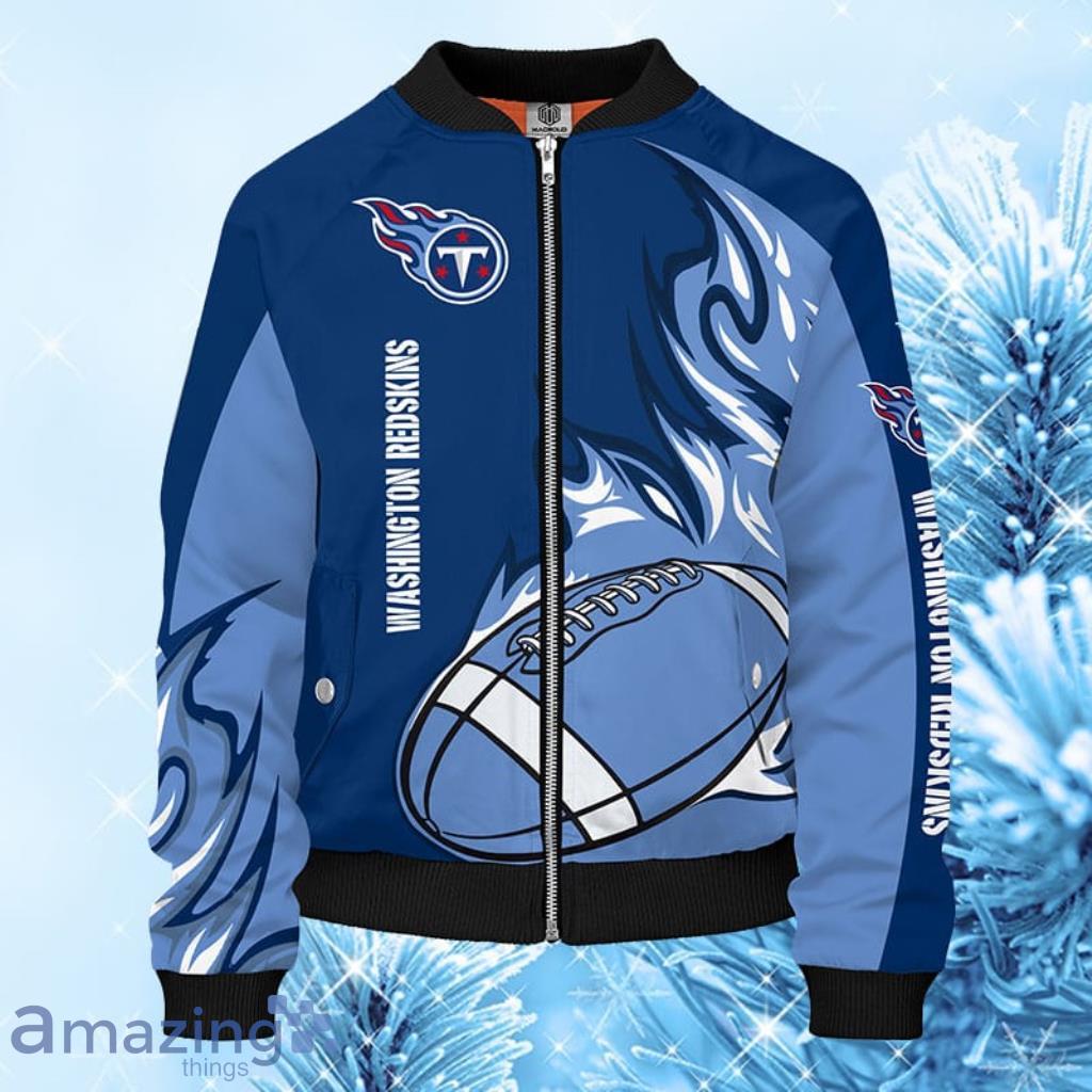 Tennessee Titans NFL Blue Unisex Bomber Jacket 3D - Tennessee Titans NFL Blue Unisex Bomber Jacket 3D