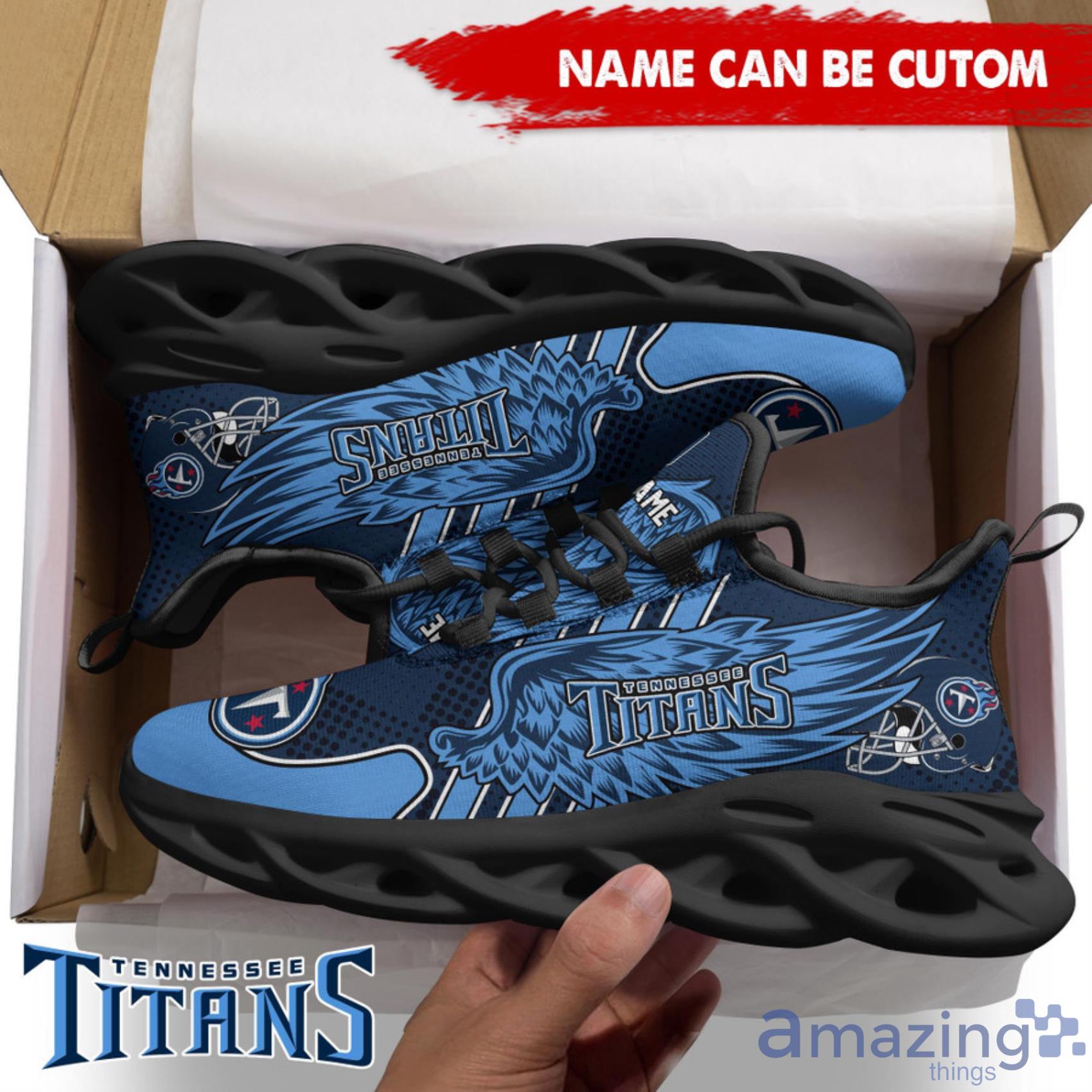 Tennessee Titans NFL Custom Name Angle Wings Max Soul Shoes For Men Women