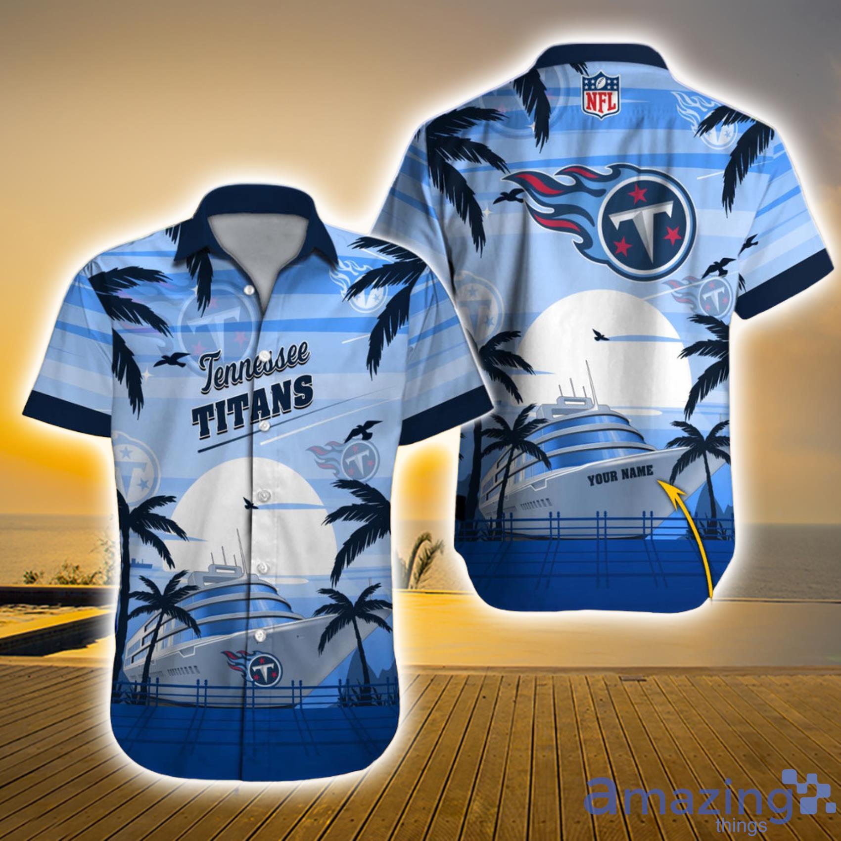 Tennessee Titans Short Sleeve Button Up Tropical Aloha Hawaiian