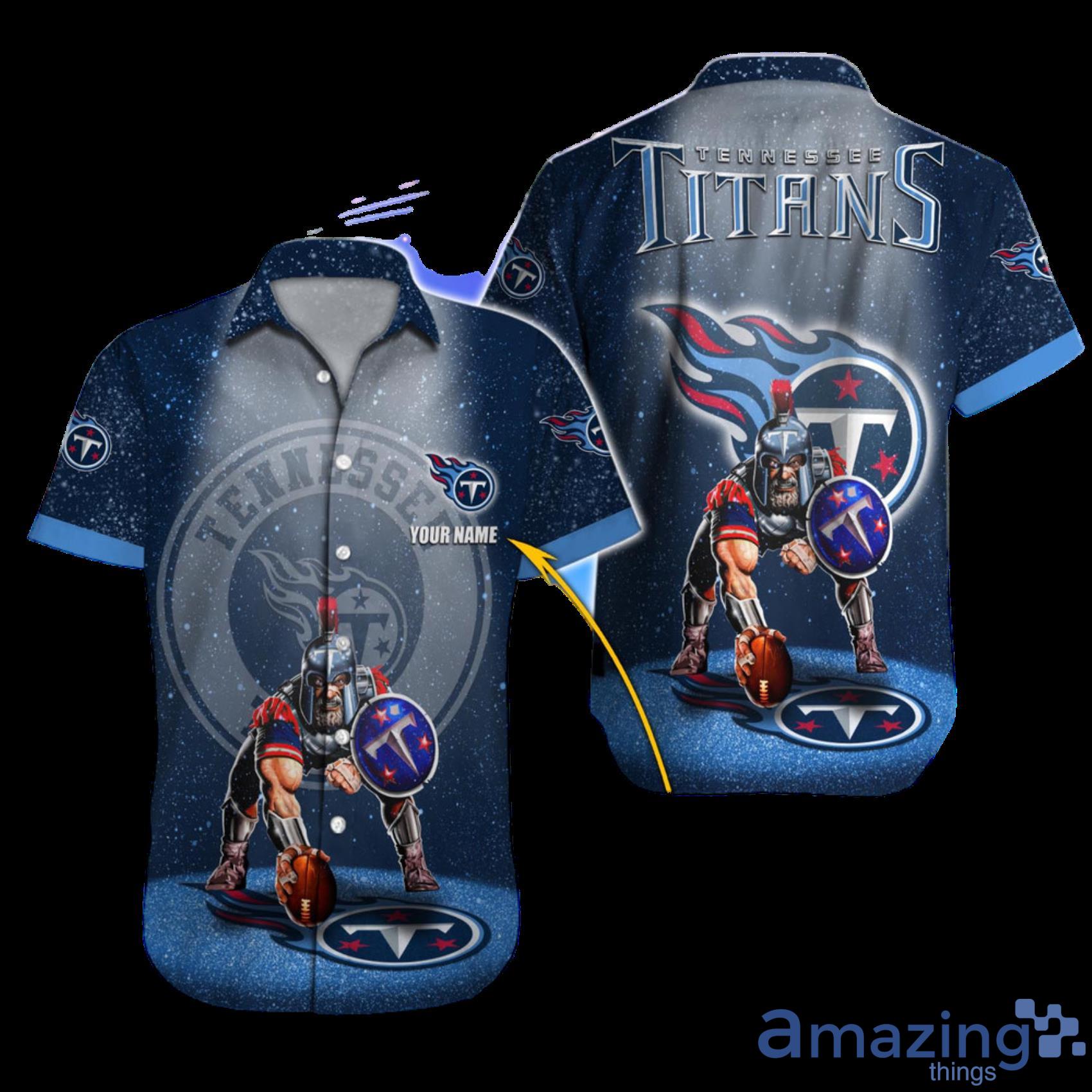 Tennessee Titans NFL Custom Name Mascot And Galaxy Short Sleeve Hawaiian Shirt Product Photo 1