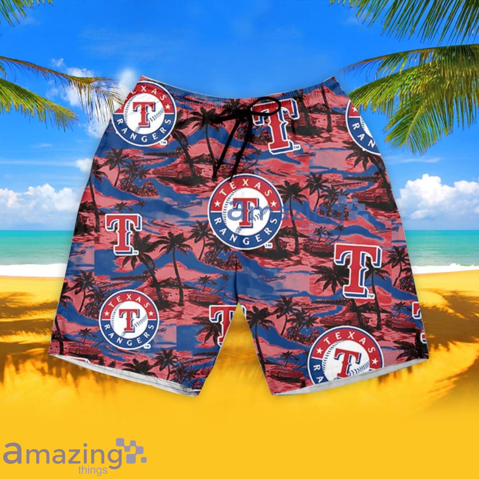 Texas Rangers Hawaiian Shirt Beach Shorts Set Printed Hawaiian Shirt -  Upfamilie Gifts Store