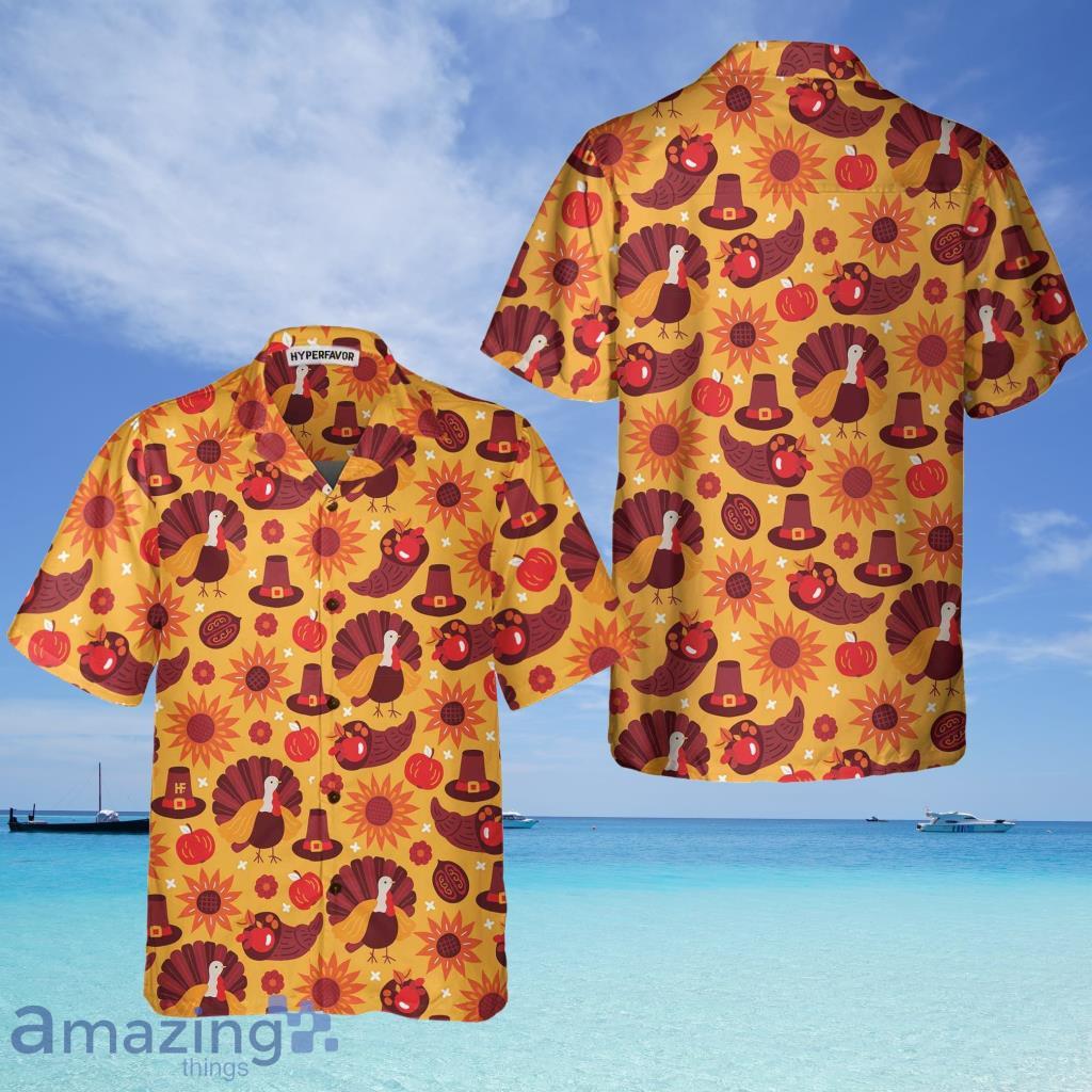 Thanksgiving Day Pattern Turkey Pumpkin Hat Hawaiian Shirt, Thanksgiving Gobble Shirt, Gift For Thanksgiving Day - Thanksgiving Day Pattern Turkey Pumpkin Hat Hawaiian Shirt, Thanksgiving Gobble Shirt, Gift For Thanksgiving Day