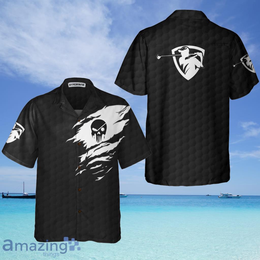 The Golf Skull Black Version Golf Hawaiian Shirt, Black And White Golf Shirt, Gift For Golfers - The Golf Skull Black Version Golf Hawaiian Shirt, Black And White Golf Shirt, Gift For Golfers
