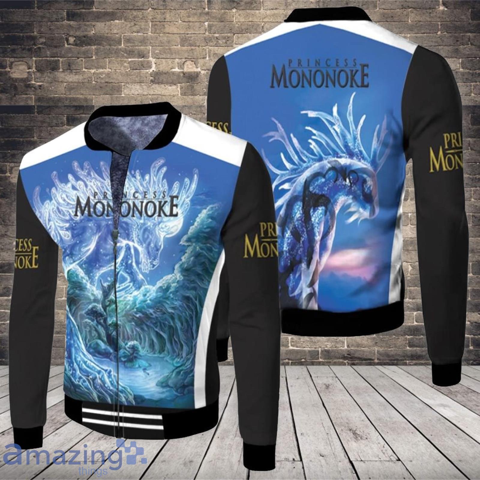 The Light At Night Shishigami God Jungle Deer Princess Mononoke Gift for Princess Mononoke Fans 3D All Over Printed Fleece Bomber Jacket Product Photo 1