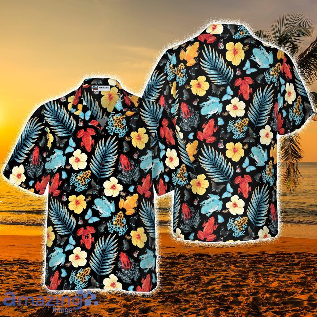 Tropical Flowers And Frogs Hawaiian Shirt - Tropical Flowers And Frogs Hawaiian Shirt