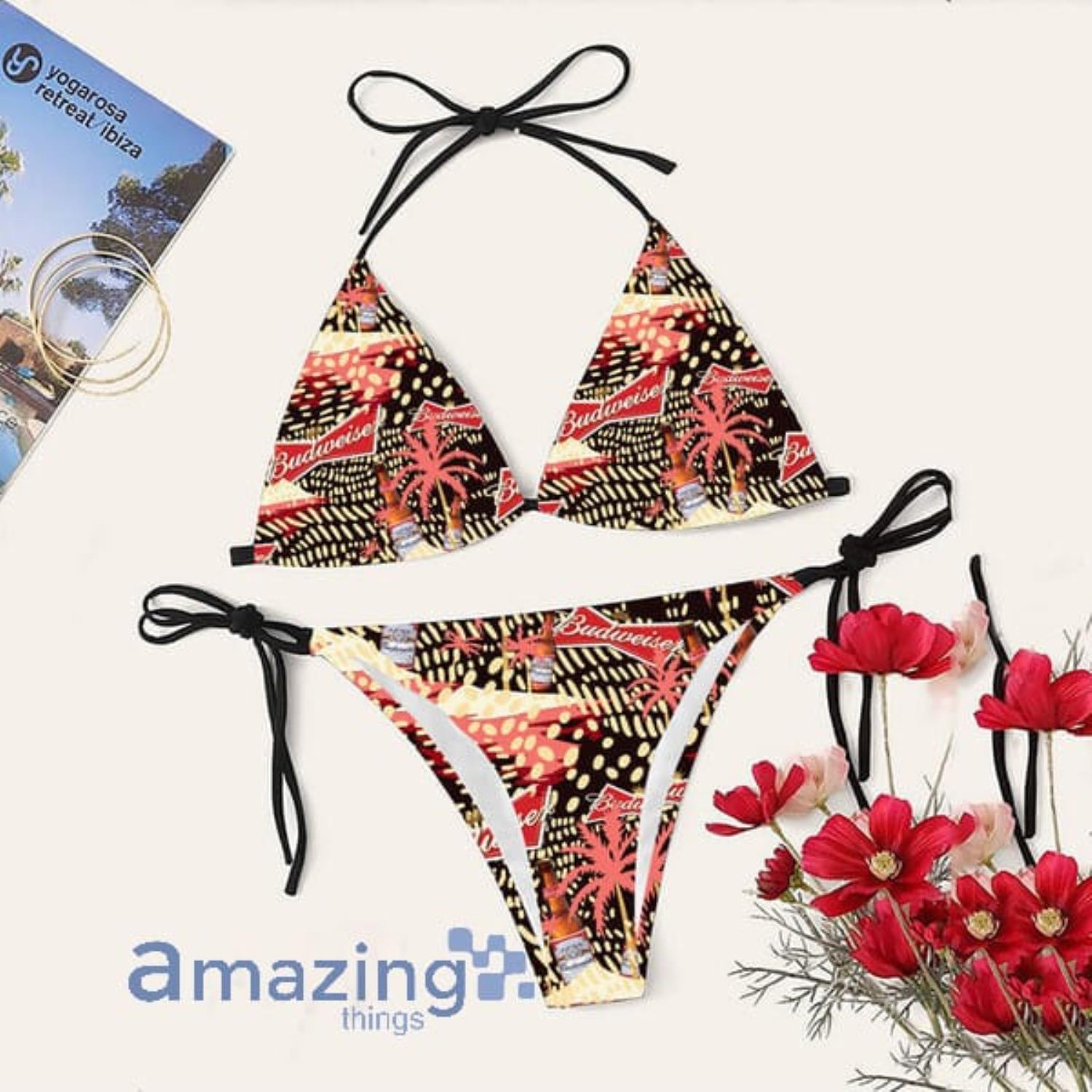 Tropical Palm Island Budweise String Bikini Swimsuit Summer Gift Product Photo 1