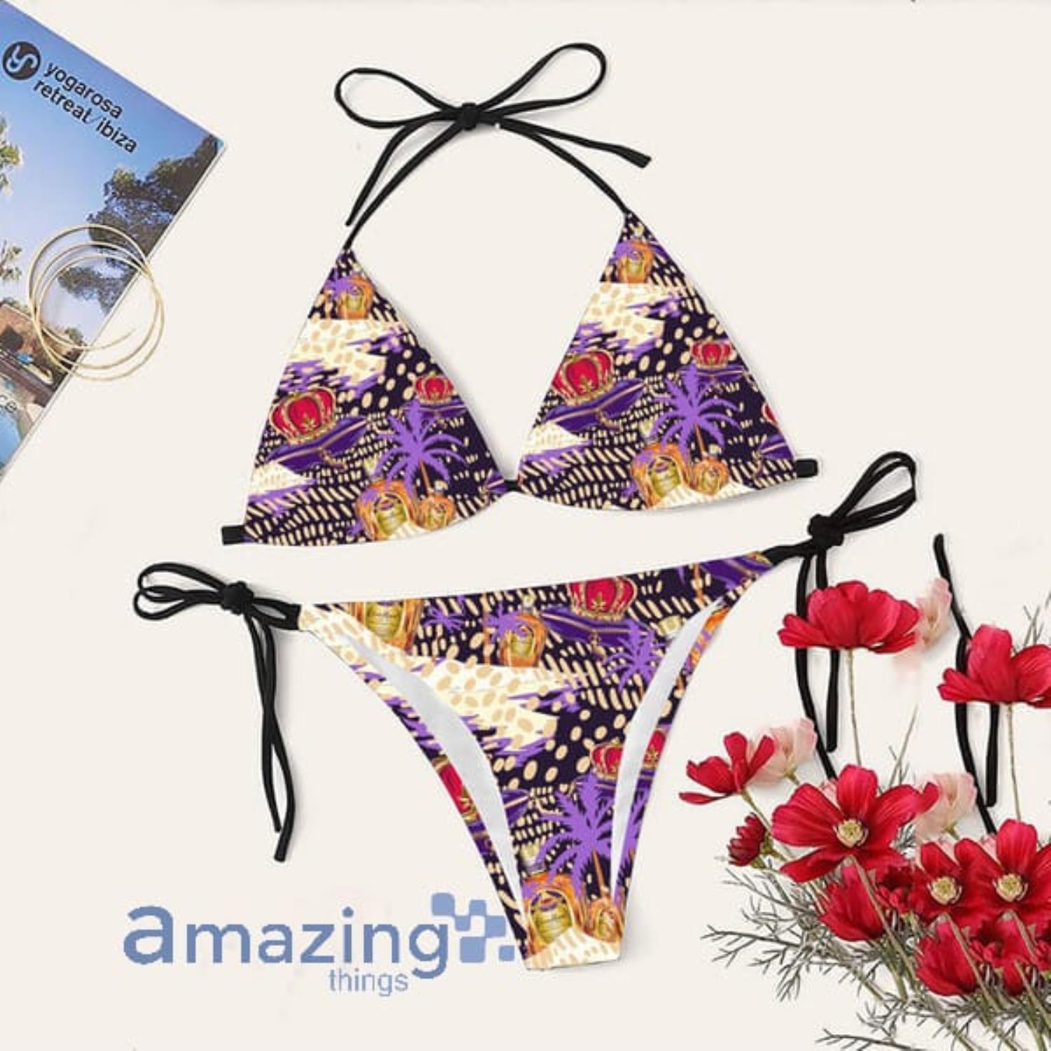 Tropical Palm Island Crown Royal String Bikini Swimsuit Summer Gift Product Photo 1