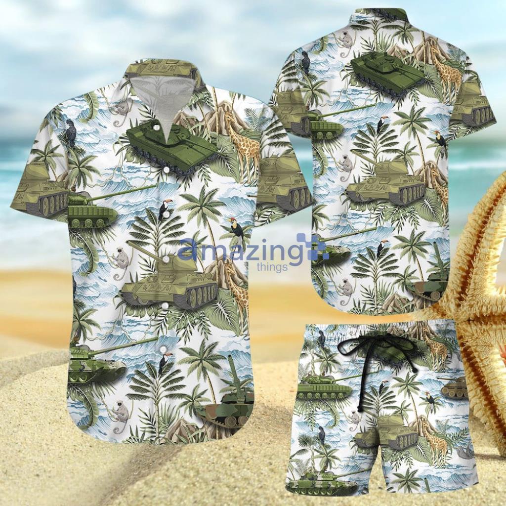 Tropical Vintage Botanical Island Palm Hawaiian Shirt And Short - Tropical Vintage Botanical Island Palm Hawaiian Shirt And Short