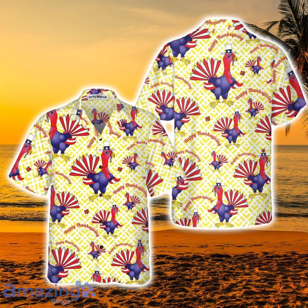 Turkeys In Us Flag Costume Thanksgiving Day Hawaiian Shirt, Funny Gobble Shirt, Gift For Thanksgiving - Turkeys In Us Flag Costume Thanksgiving Day Hawaiian Shirt, Funny Gobble Shirt, Gift For Thanksgiving