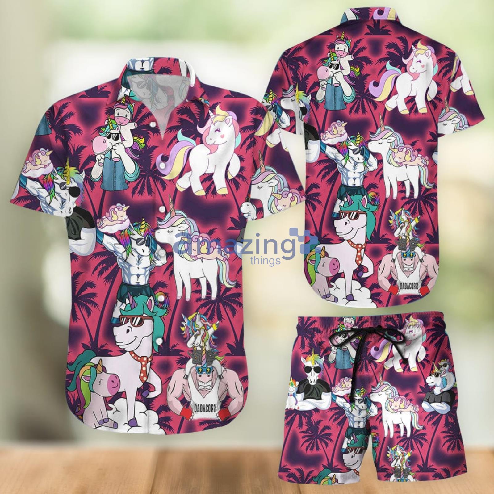 Unicorn Combo Hawaiian Shirt And Shorts Summer Set Holiday Gift Product Photo 1