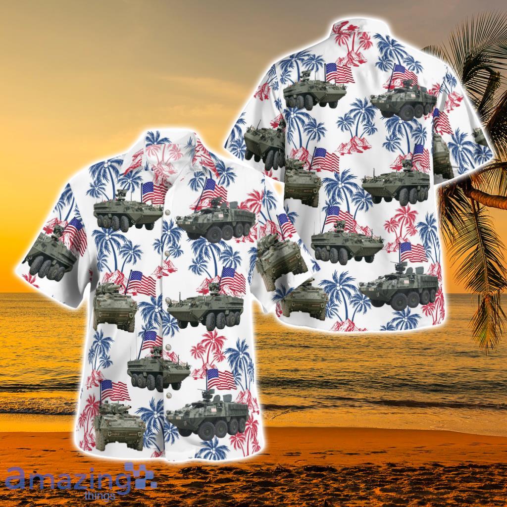 Us Army Stryker Tank 4th Of July Hawaiian Shirt - Us Army Stryker Tank 4th Of July Hawaiian Shirt