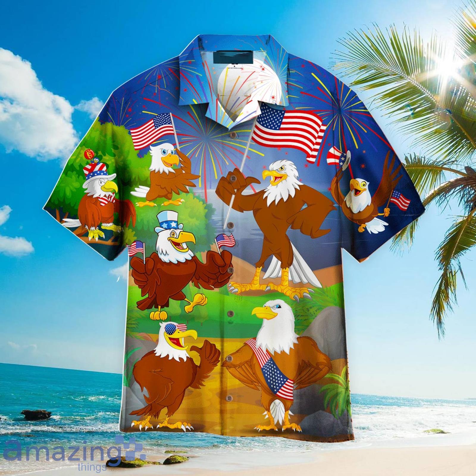 Fourth Of July Outfit: Independence Day Eagles Patriotic Hawaiian