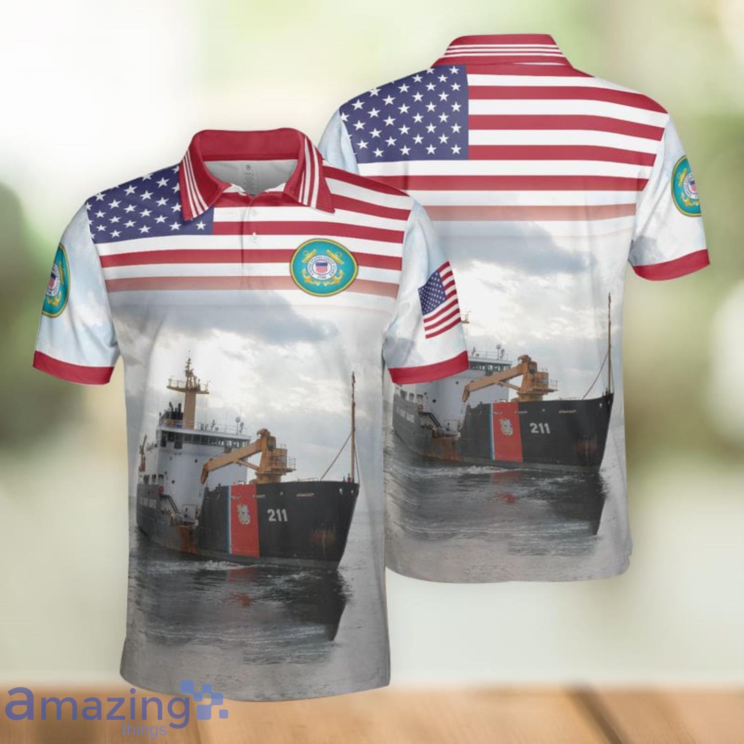USCG seagoing buoy tender Premium AOP Polo Shirt For Sport Fans Product Photo 1