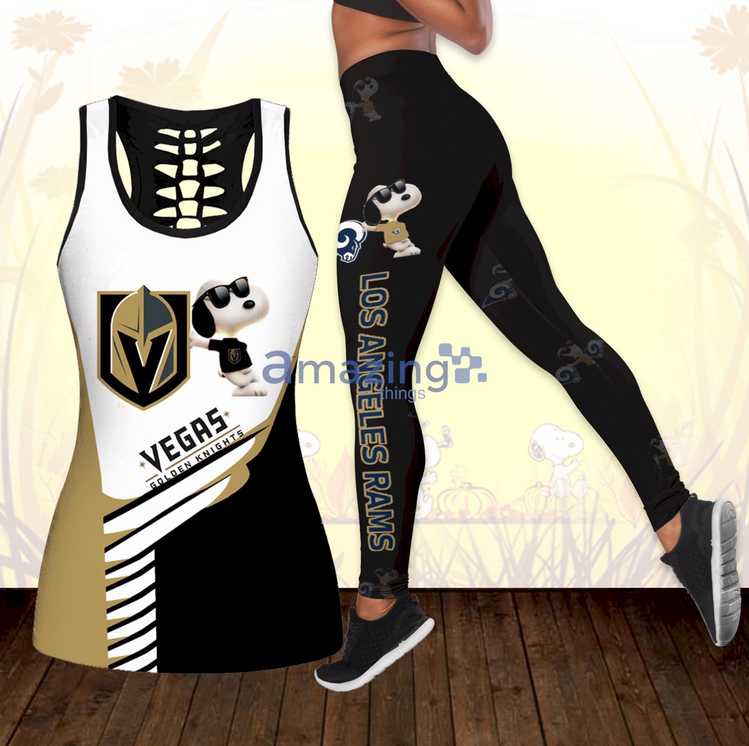 Vegas Golden Knights Snoopy Combo Hollow Tanktop And Leggings For Women Product Photo 1