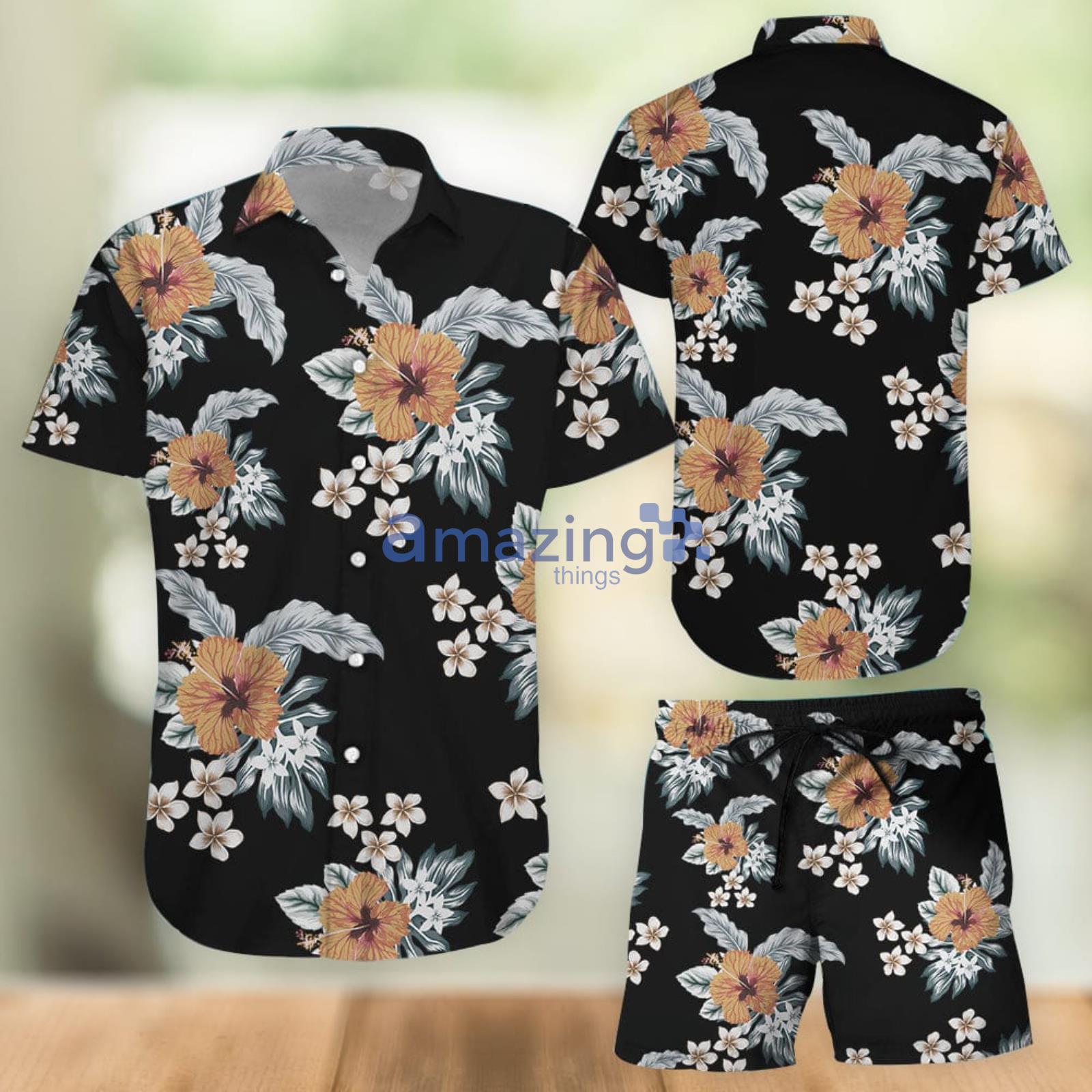 Vintage Flowers With Summer Leaves Aloha Combo Hawaiian Shirt And Shorts Gift For Summer Vacation Product Photo 1