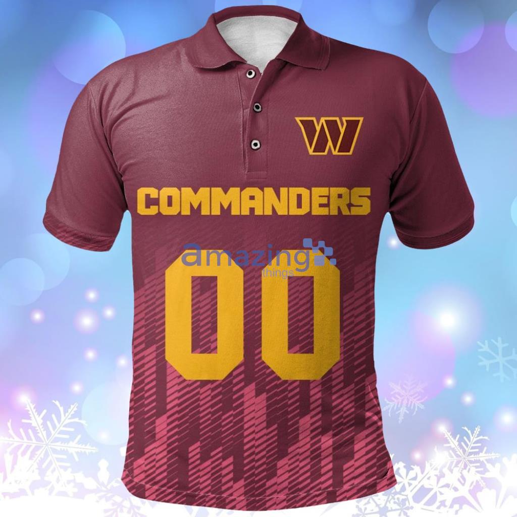 Washington Commanders Polo Shirt Logo Sport Ombre , Washington