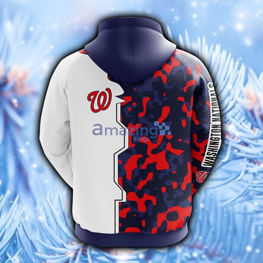 Washington Nationals Red Camo 3D Hoodie - T-shirts Low Price