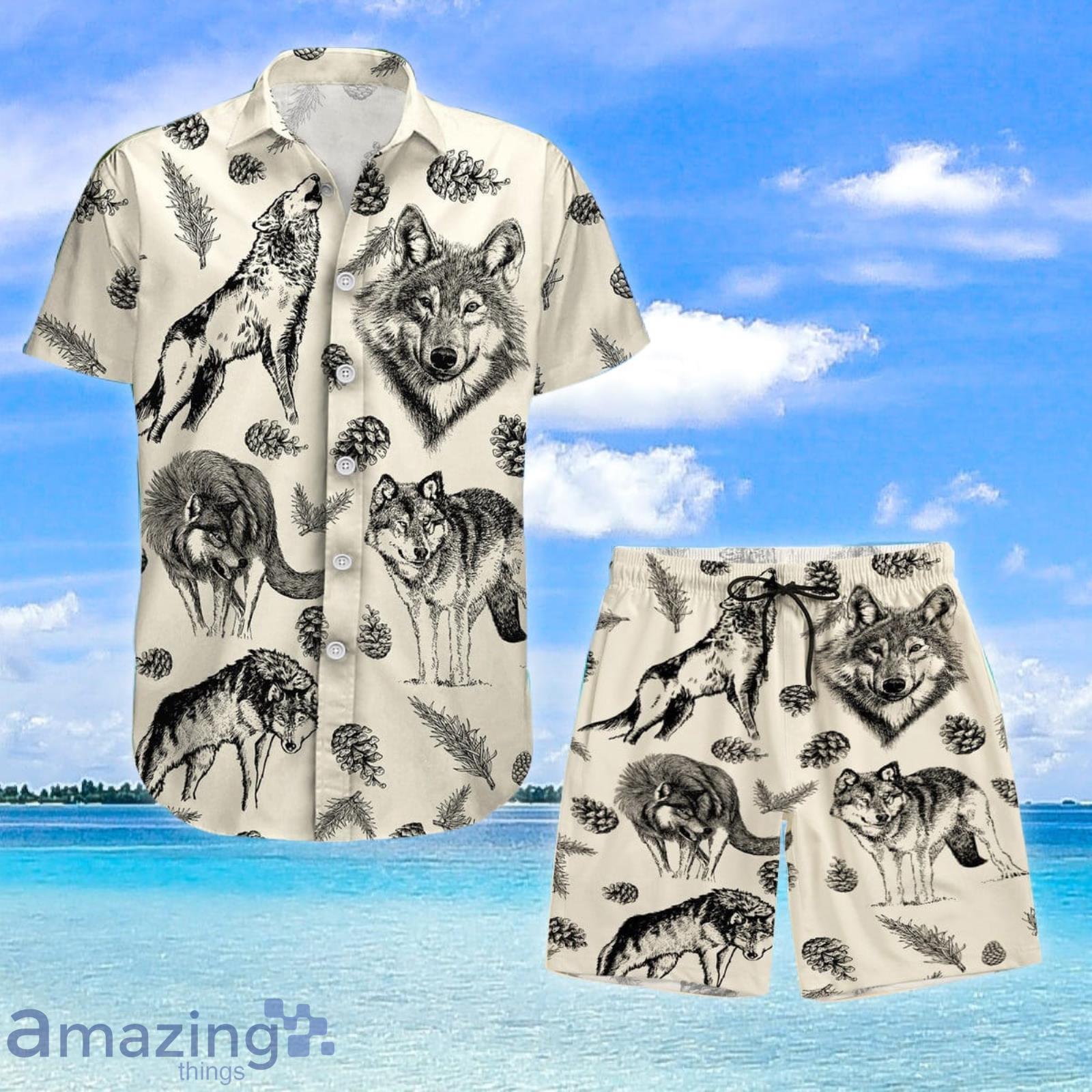 Wolf Shirt Wolf Hawaiian Shirt And Shorts Gift For Bachelor Party Button Down Shirt Product Photo 1