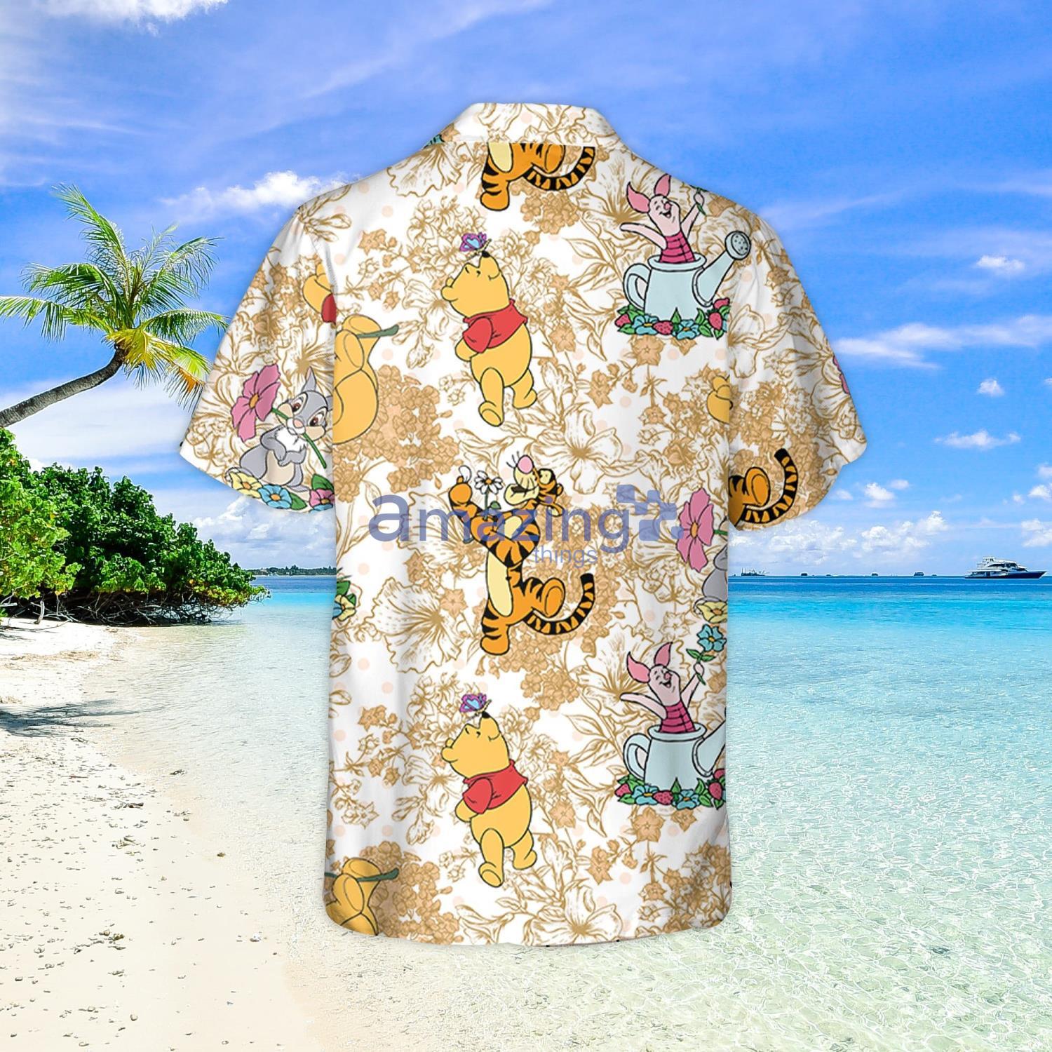 Yellow Flower Pooh Character Hawaiian Shirt Gift For Summer Vacation image Yellow Flower Pooh Character Hawaiian Shirt Gift For Summer Vacation Product Photo 3