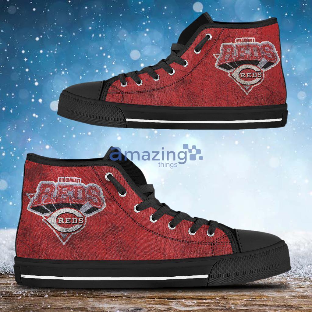 3D Simple Logo Cincinnati Reds MLB High Top Shoes Product Photo 1