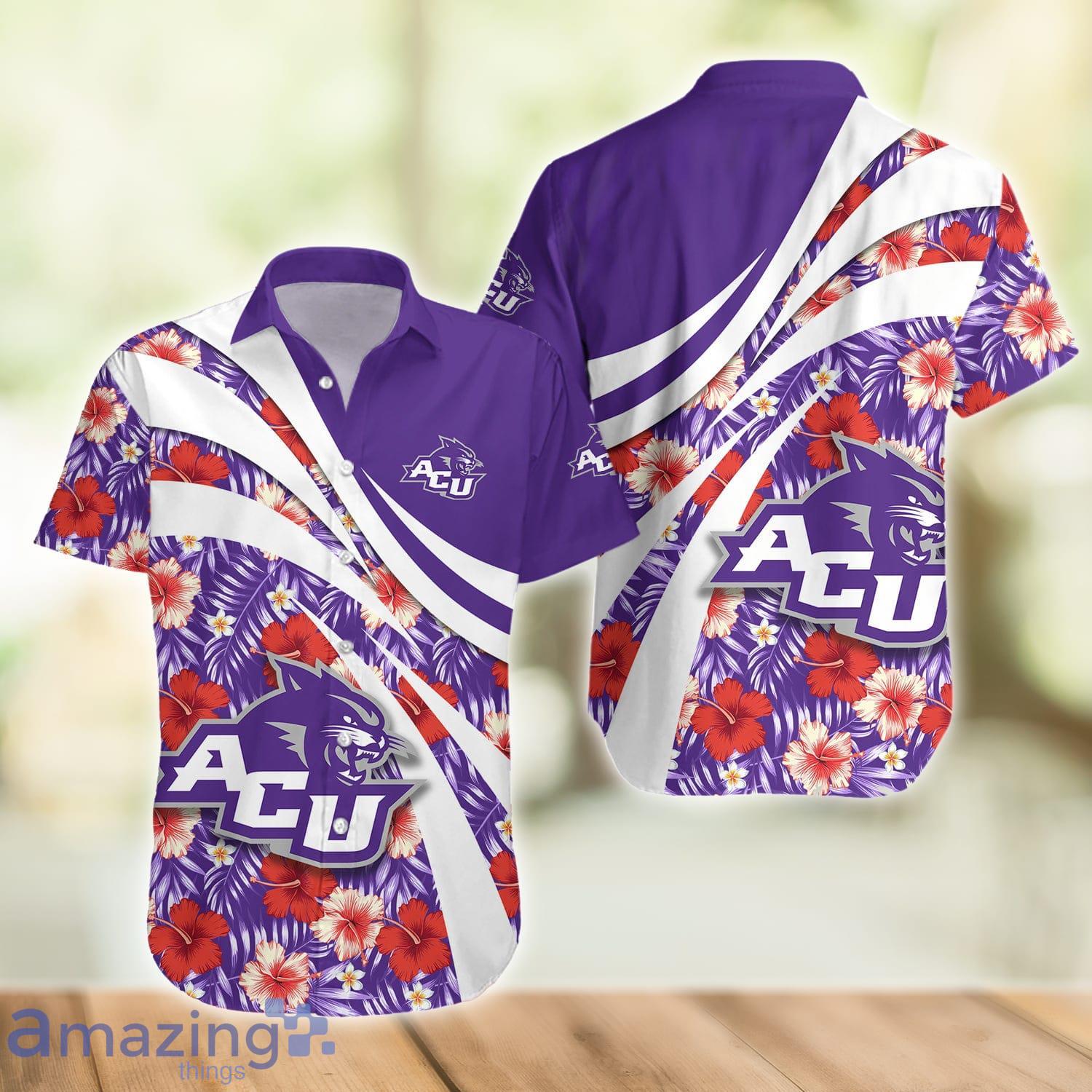 Abilene Christian Wildcats NCAA Hibiscus Flower Pattern Aloha Hawaiian Shirt image Abilene Christian Wildcats NCAA Hibiscus Flower Pattern Aloha Hawaiian Shirt Product Photo 2