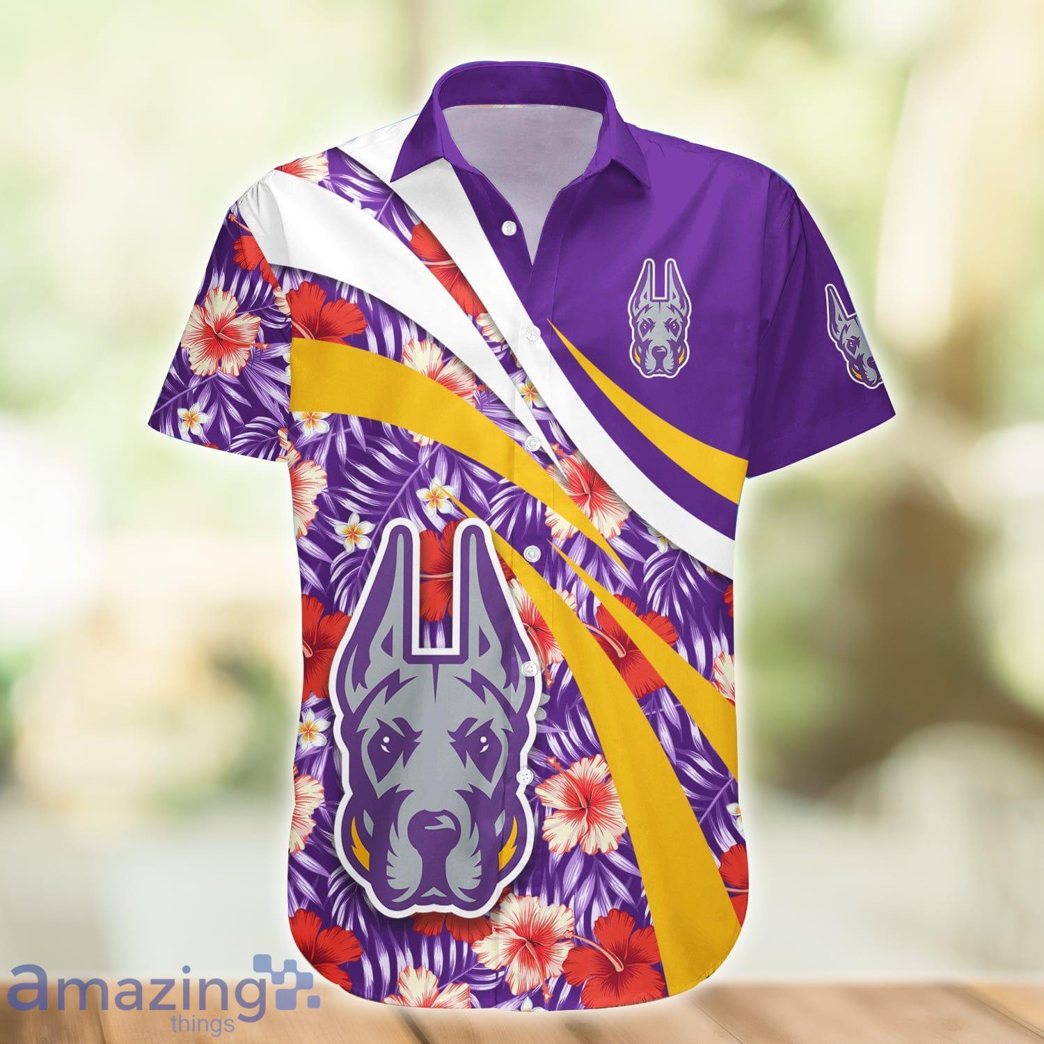 Albany Great Danes NCAA Hibiscus Flower Pattern Aloha Hawaiian Shirt Product Photo 1