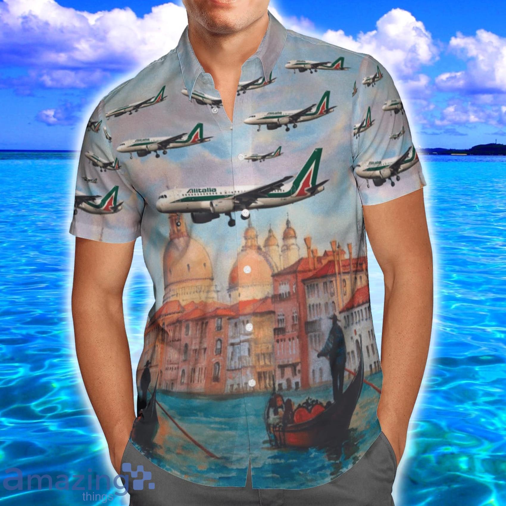 Alitalia Airbus A319 100 Tropical Style Full Print Hawaiian Shirt Vs Short Set image Alitalia Airbus A319-100 Tropical Style Full Print Hawaiian Shirt Vs Short Set Product Photo 2