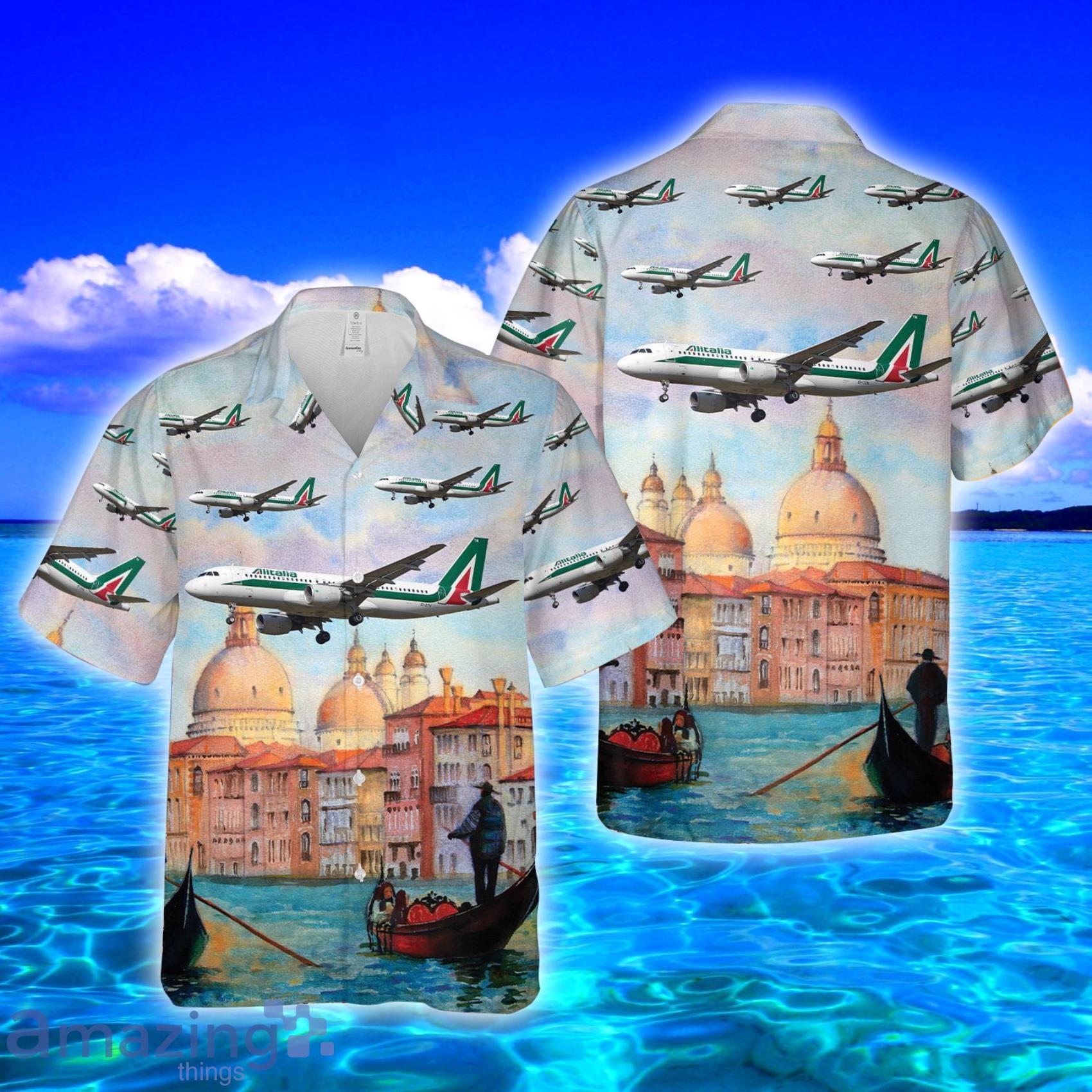 Alitalia Airbus A320-200 Full Print Hawaiian Shirt And Short Set Product Photo 1