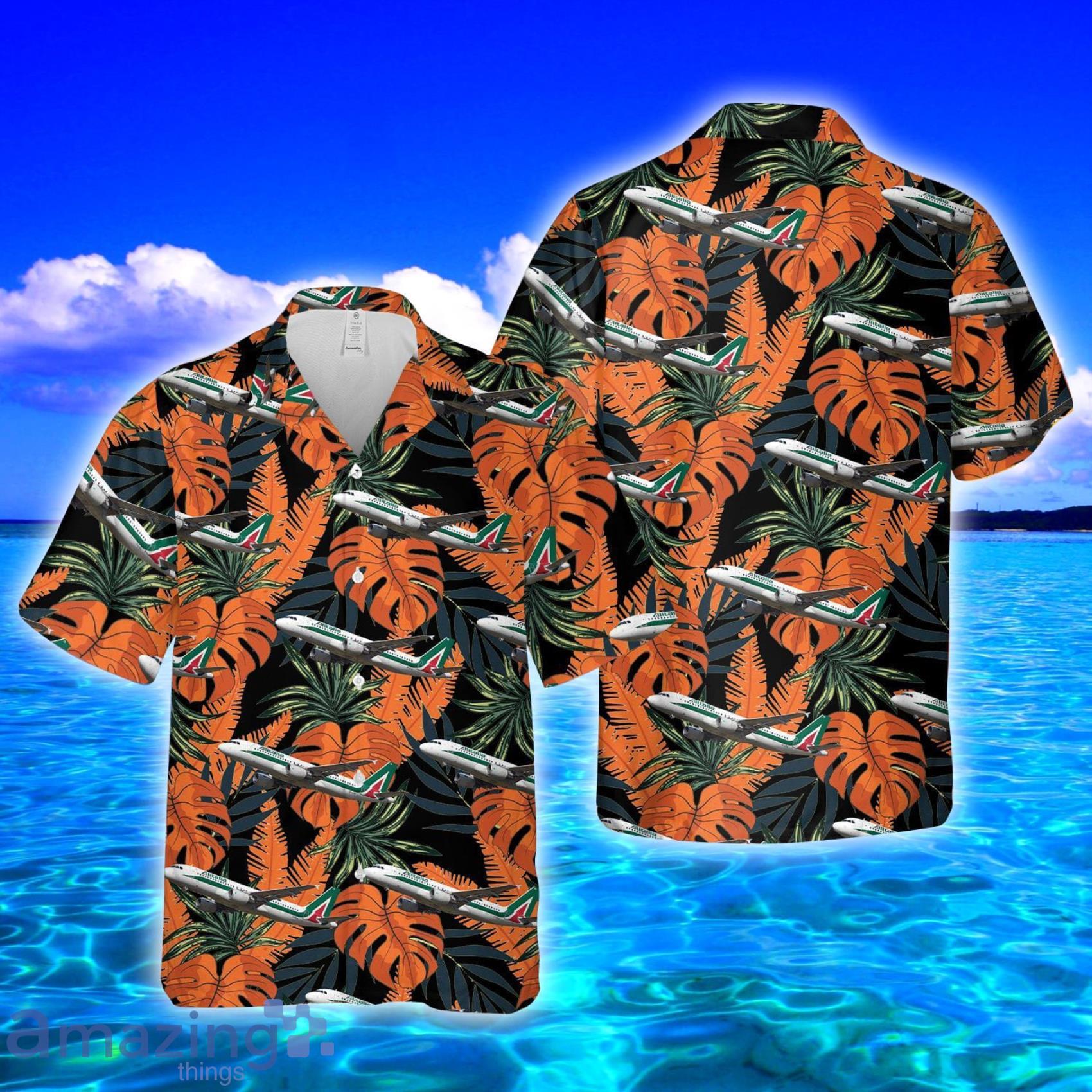 Alitalia Airbus A320-200 Tropical Style Full Print Hawaiian Shirt Vs Short Set Product Photo 1