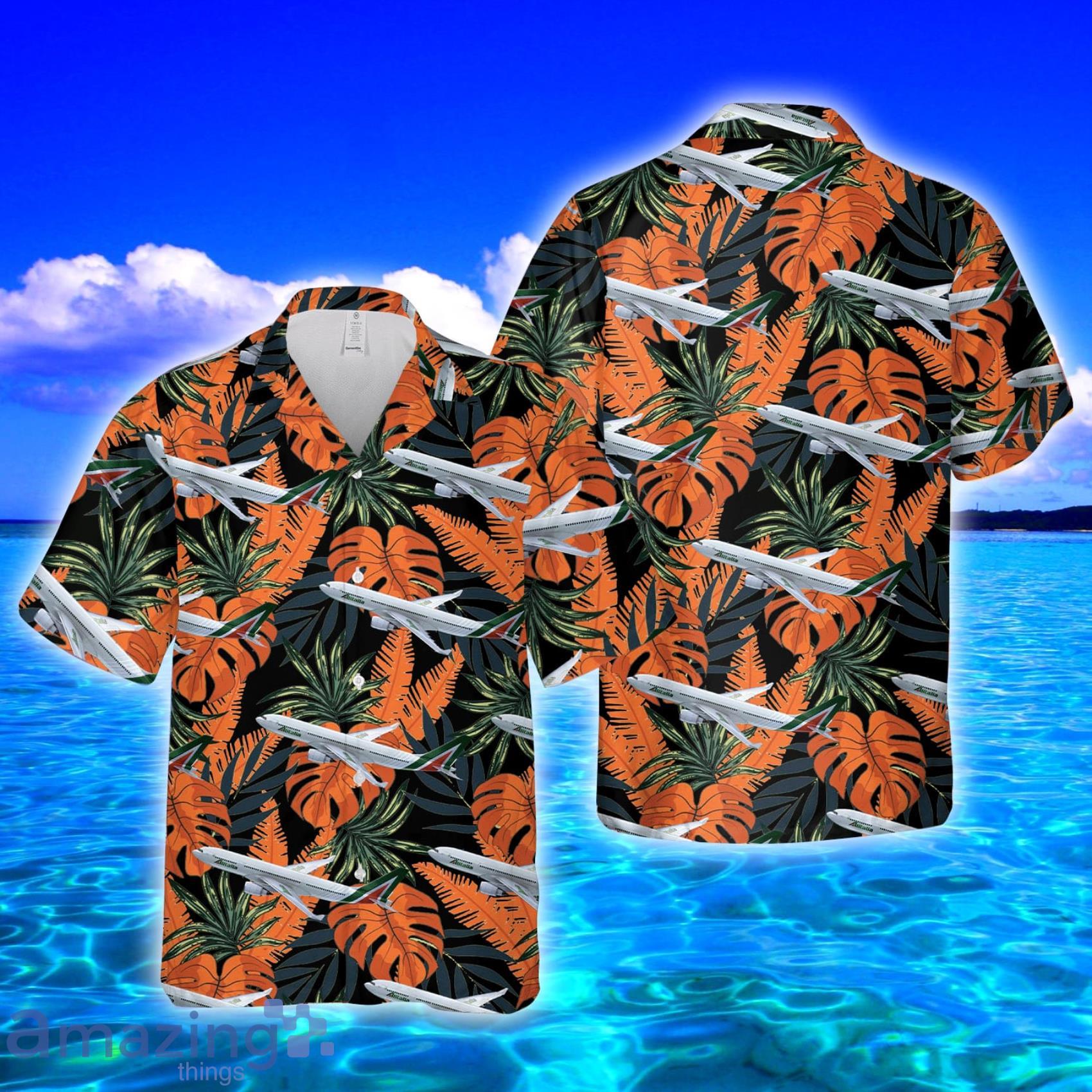 Alitalia Airbus A330-200 Tropical Style Full Print Hawaiian Shirt Vs Short Set Product Photo 1