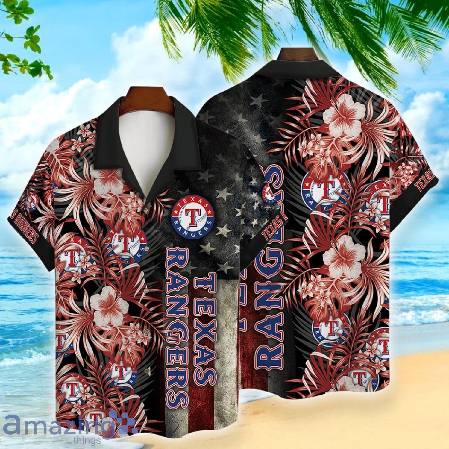 Texas Rangers MLB Hawaiian Shirt Custom Blooming Flowers Aloha Shirt -  Trendy Aloha