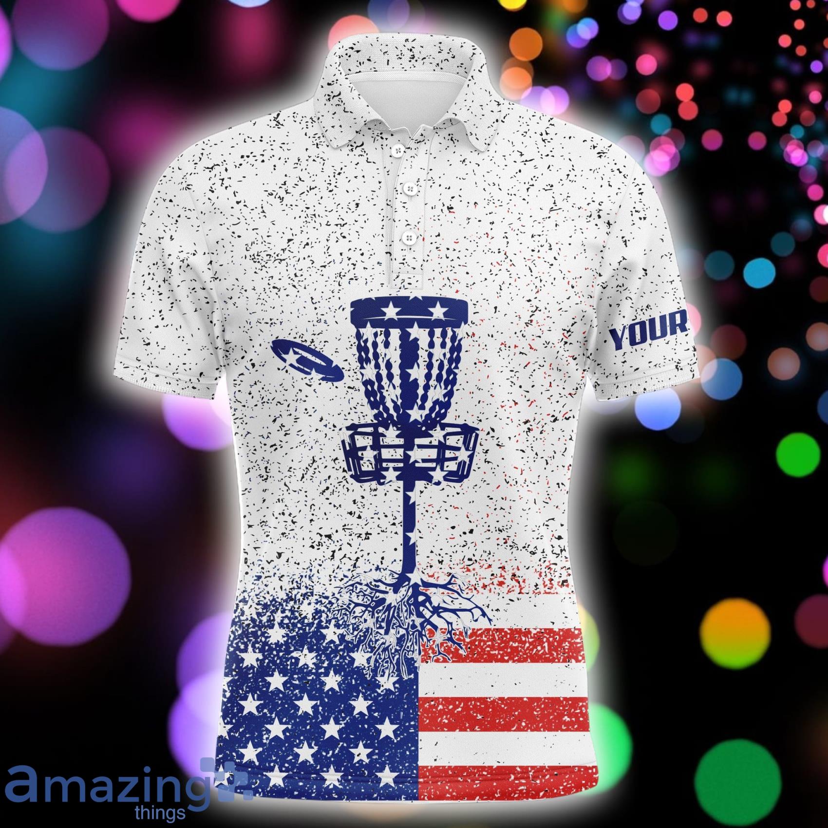 American Flag DiscCustom Name Patriotic Polo Shirt For Men And Women Product Photo 1