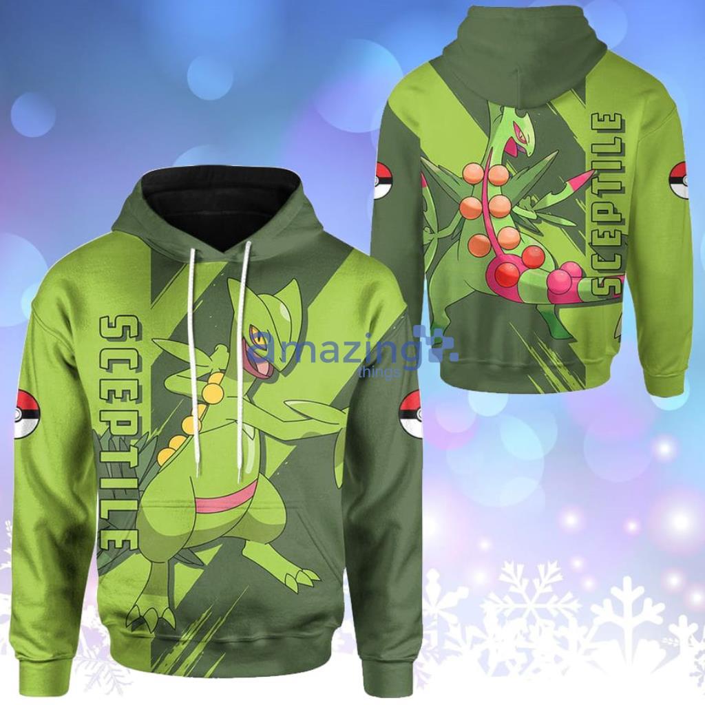 Anime Pokemon Sceptile All Over Print 3D Hoodie Gift For Men And Women Product Photo 1