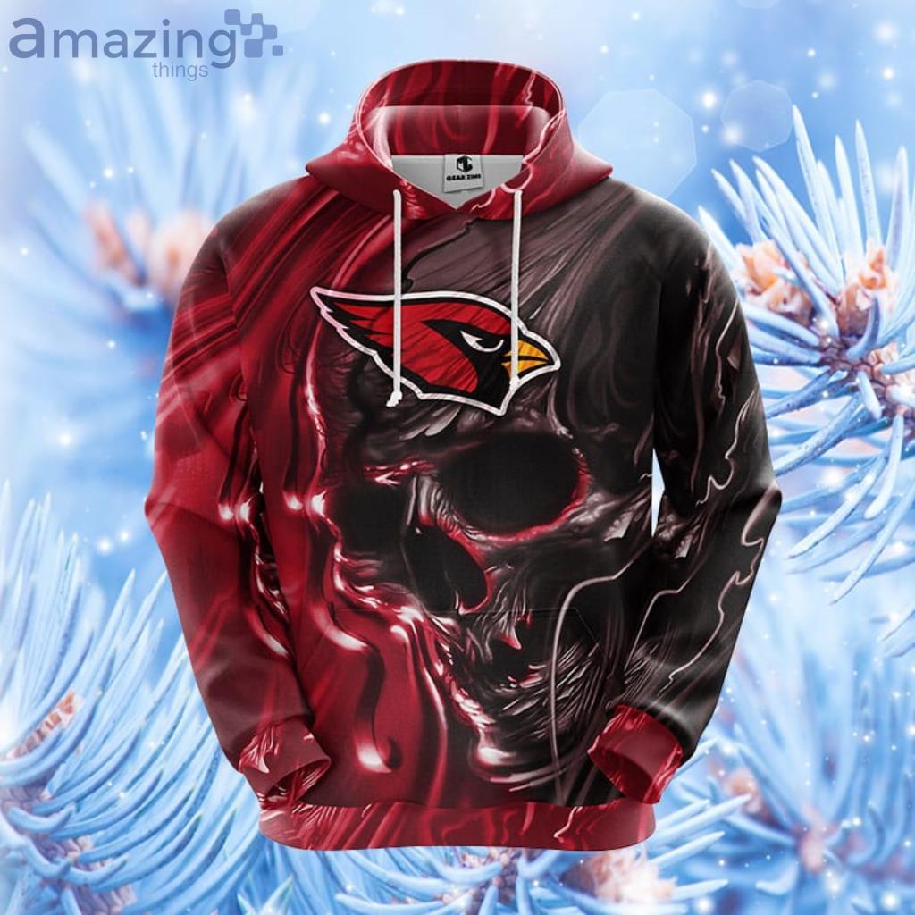 NFL Arizona Cardinals Skull Funny Red 3D Hoodie Zip Hoodie For Men