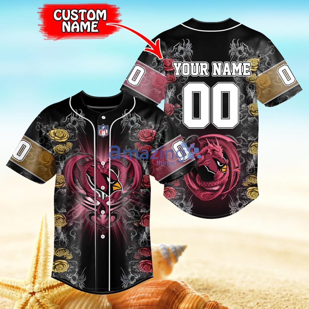 Arizona Cardinals Personalized NFL Dragon Baseball Jersey Shirt Gift For Fans Product Photo 1