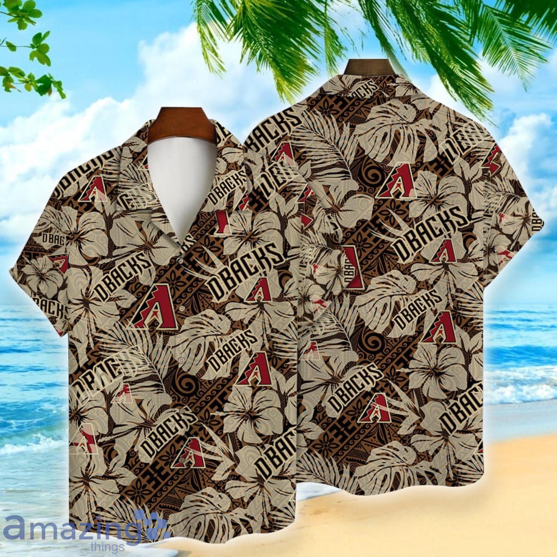 Arizona Diamondbacks Team Major League Baseball Hibiscus Pattern Hawaiian Shirt Product Photo 1