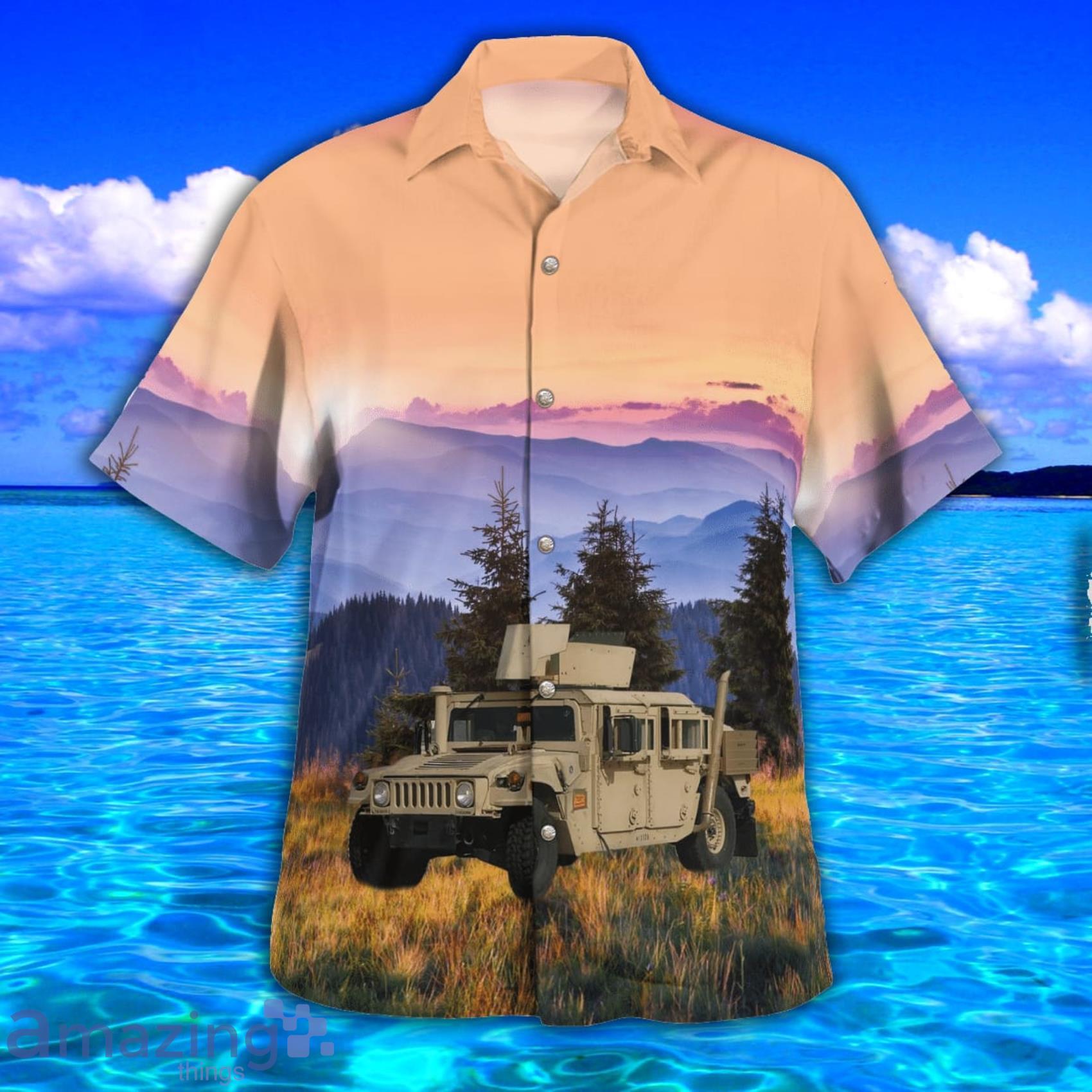Army HMMWV HumveeAOP Print Hawaiian Shirt And Short Set Product Photo 1