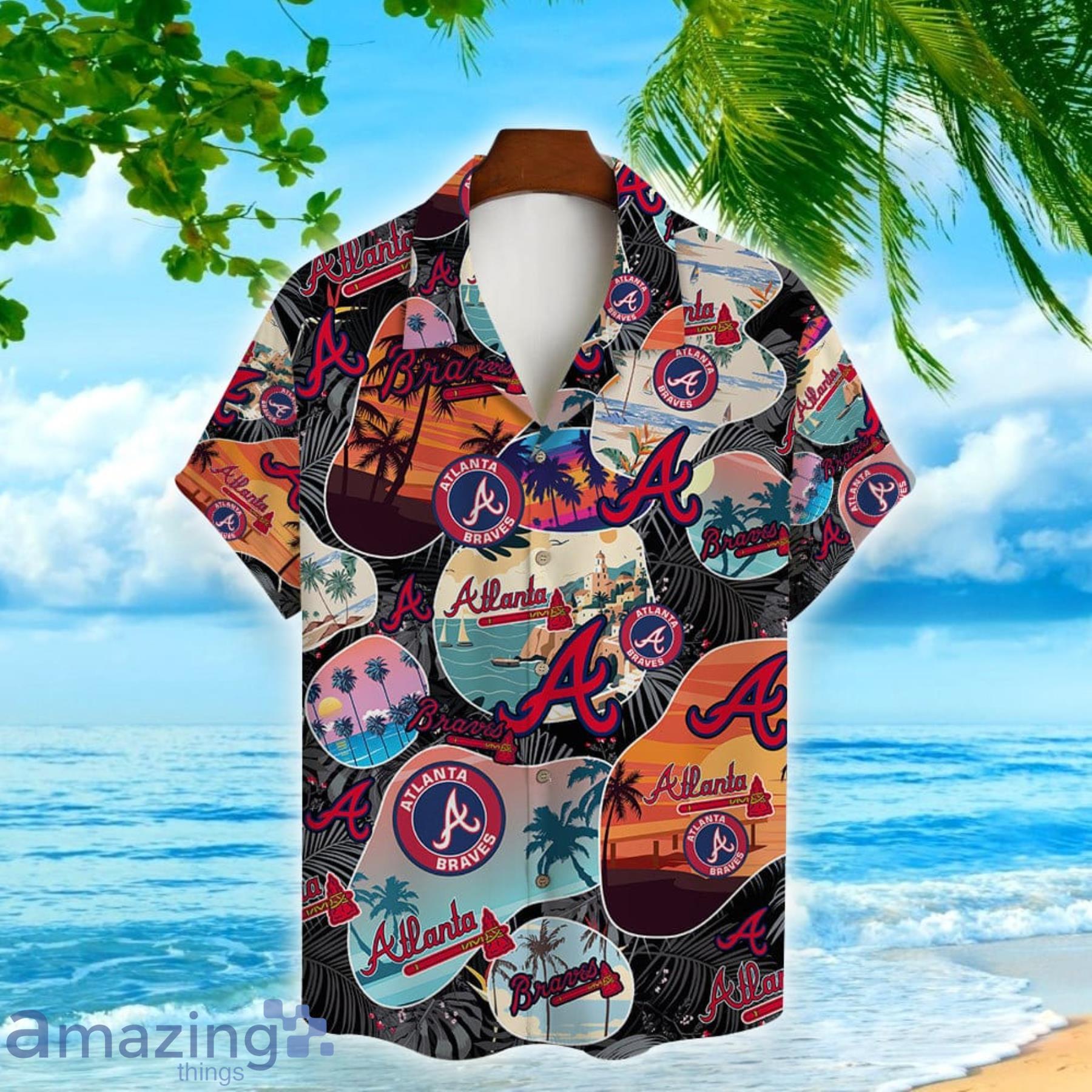 Atlanta Braves Happy Summer Aloha Hawaiian Shirt image Atlanta Braves Happy Summer Aloha Hawaiian Shirt Product Photo 2