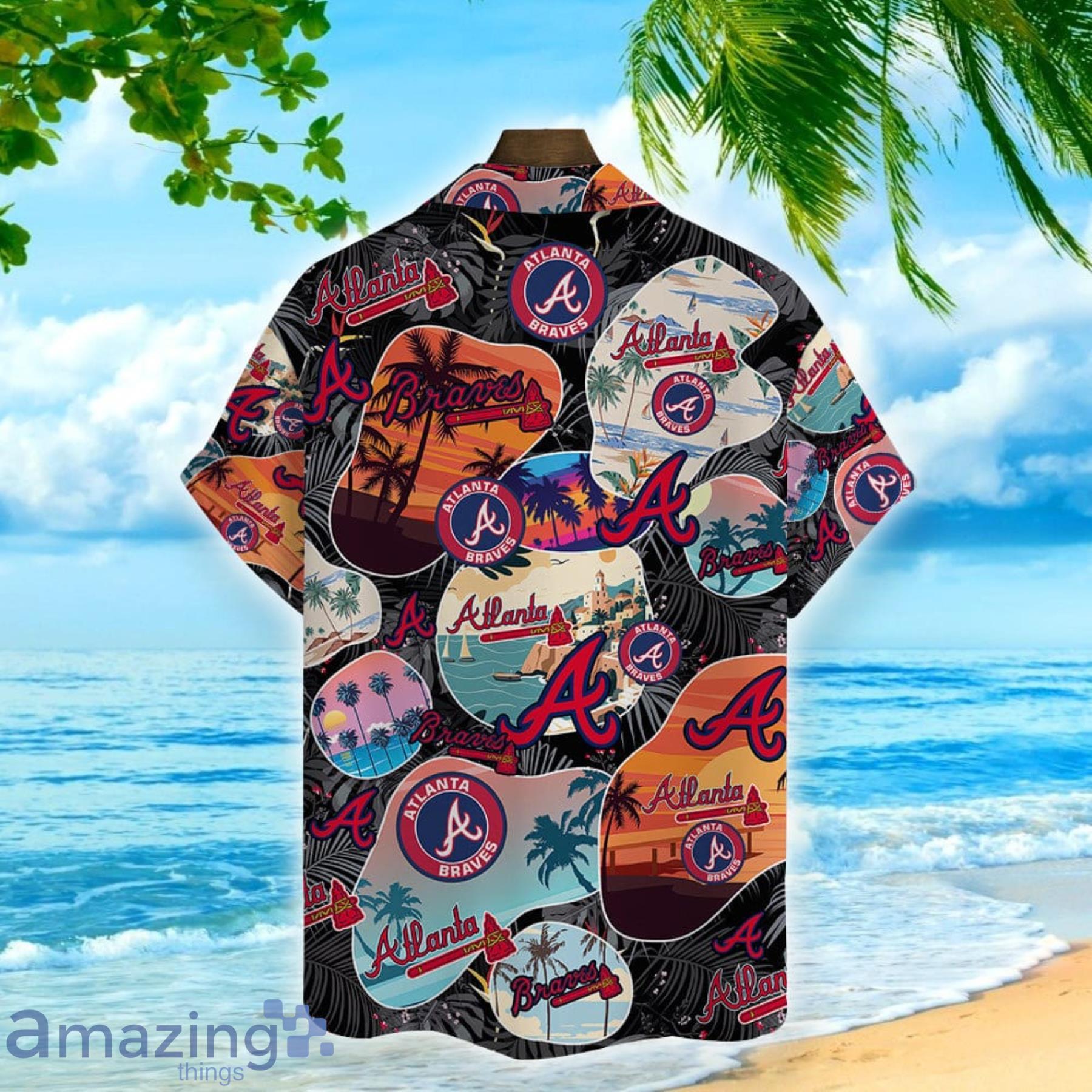 Atlanta Braves Happy Summer Aloha Hawaiian Shirt image Atlanta Braves Happy Summer Aloha Hawaiian Shirt Product Photo 3