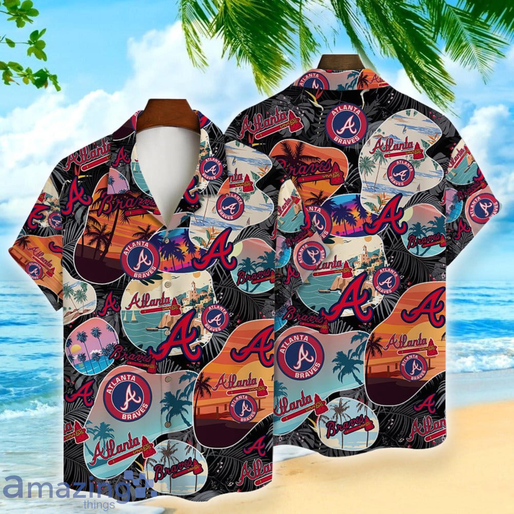 Atlanta Braves Happy Summer Aloha Hawaiian Shirt Product Photo 1