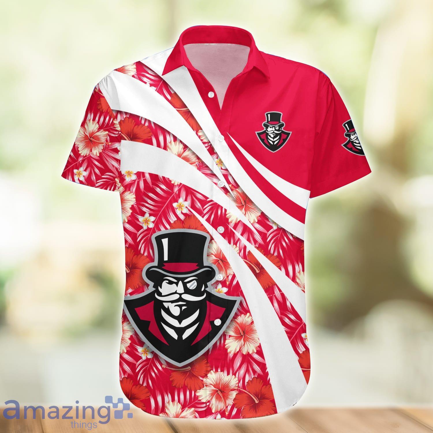 Austin Peay Governors NCAA Hibiscus Flower Pattern Aloha Hawaiian Shirt Product Photo 1