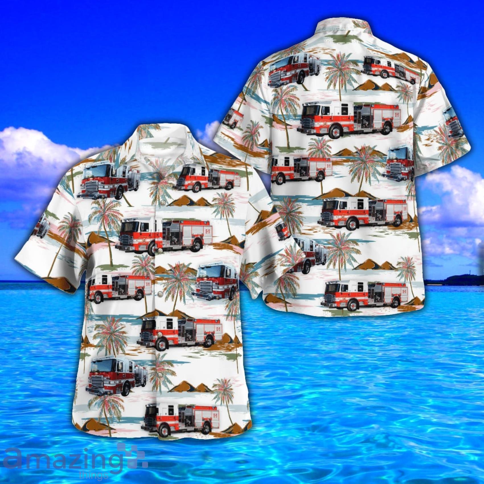 Avon Park Fire Department AOP Aloha Tropical Style Hawaiian Shirt And Beach Short Product Photo 1