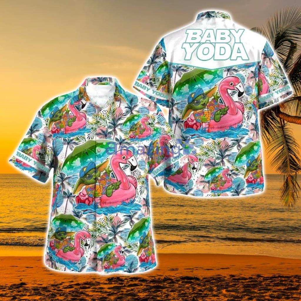 Baby Yoda Flamingo Hawaiian Shirt For Men And Women Product Photo 1