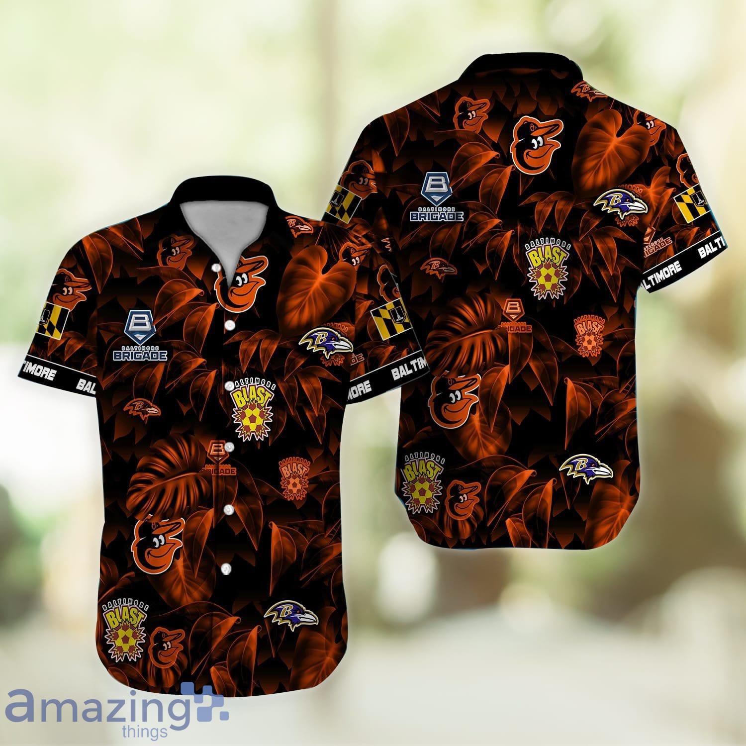 Baltimore 3D Leaf Print Hawaiian Shirt For Men And Women Product Photo 1